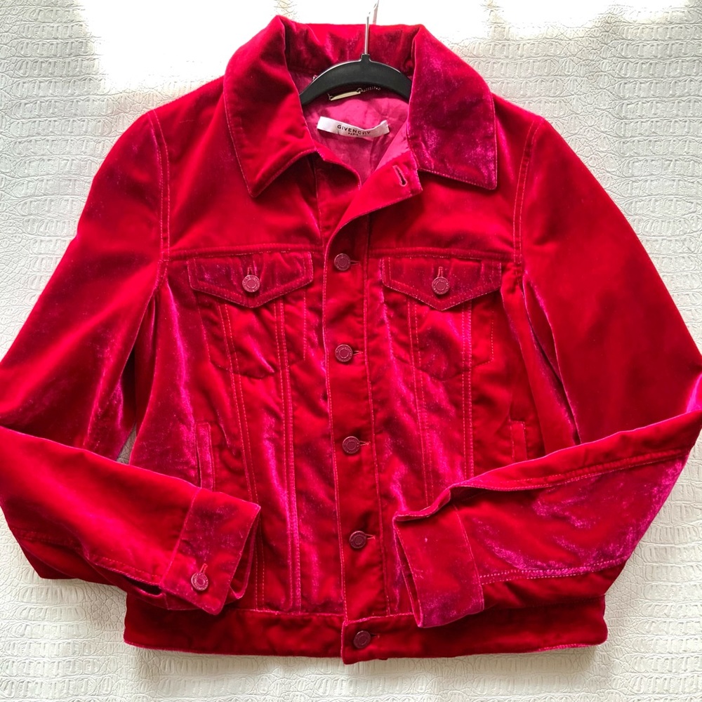 Givenchy pink velvet button up  jacket 36